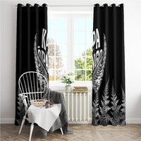 Custom New Zealand Rugby Window Curtain NZ Opango Forever Silver Fern Heart - Wonder Print Shop