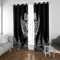Custom New Zealand Rugby Window Curtain NZ Opango Forever Silver Fern Heart - Wonder Print Shop
