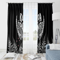 Custom New Zealand Rugby Window Curtain NZ Opango Forever Silver Fern Heart - Wonder Print Shop