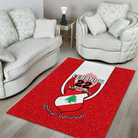 Lebanon Independence Day Area Rug Lebanese Coat Of Arms Islamic Pattern - Wonder Print Shop