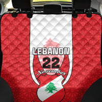 Lebanon Independence Day Back Car Seat Cover Lebanese Coat Of Arms Islamic Pattern - Wonder Print Shop