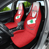 Lebanon Independence Day Car Seat Cover Lebanese Coat Of Arms Islamic Pattern - Wonder Print Shop