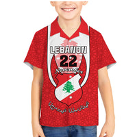 Personalised Lebanon Independence Day Family Matching Mermaid Dress and Hawaiian Shirt Lebanese Coat Of Arms Islamic Pattern - Wonder Print Shop