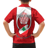 Personalised Lebanon Independence Day Family Matching Puletasi Dress and Hawaiian Shirt Lebanese Coat Of Arms Islamic Pattern - Wonder Print Shop