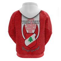 Personalised Lebanon Independence Day Hoodie Lebanese Coat Of Arms Islamic Pattern - Wonder Print Shop
