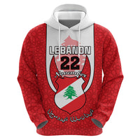 Personalised Lebanon Independence Day Hoodie Lebanese Coat Of Arms Islamic Pattern - Wonder Print Shop
