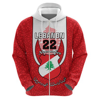 Personalised Lebanon Independence Day Hoodie Lebanese Coat Of Arms Islamic Pattern - Wonder Print Shop