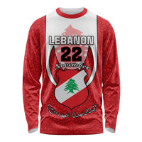 Personalised Lebanon Independence Day Long Sleeve Shirt Lebanese Coat Of Arms Islamic Pattern - Wonder Print Shop