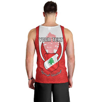 Personalised Lebanon Independence Day Men Tank Top Lebanese Coat Of Arms Islamic Pattern - Wonder Print Shop