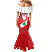 Personalised Lebanon Independence Day Mermaid Dress Lebanese Coat Of Arms Islamic Pattern - Wonder Print Shop