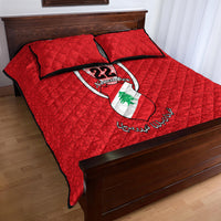 Lebanon Independence Day Quilt Bed Set Lebanese Coat Of Arms Islamic Pattern - Wonder Print Shop