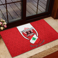 Lebanon Independence Day Rubber Doormat Lebanese Coat Of Arms Islamic Pattern - Wonder Print Shop