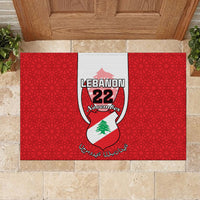 Lebanon Independence Day Rubber Doormat Lebanese Coat Of Arms Islamic Pattern - Wonder Print Shop