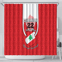 personalised-lebanon-independence-day-shower-curtain-lebanese-coat-of-arms-islamic-pattern