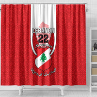 personalised-lebanon-independence-day-shower-curtain-lebanese-coat-of-arms-islamic-pattern