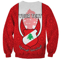 Personalised Lebanon Independence Day Sweatshirt Lebanese Coat Of Arms Islamic Pattern - Wonder Print Shop
