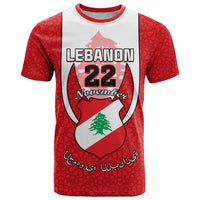 Personalised Lebanon Independence Day T Shirt Lebanese Coat Of Arms Islamic Pattern - Wonder Print Shop