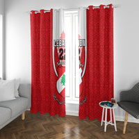 Lebanon Independence Day Window Curtain Lebanese Coat Of Arms Islamic Pattern - Wonder Print Shop