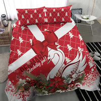 Denmark Christmas Bedding Set Coquette Bow With Swan - Wonder Print Shop