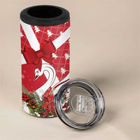 Denmark Christmas 4 in 1 Can Cooler Tumbler Coquette Bow With Swan - Wonder Print Shop