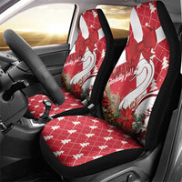 Denmark Christmas Car Seat Cover Coquette Bow With Swan - Wonder Print Shop