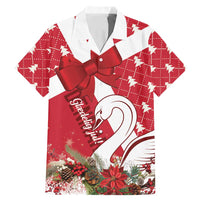 Denmark Christmas Family Matching Mermaid Dress and Hawaiian Shirt Coquette Bow With Swan - Wonder Print Shop