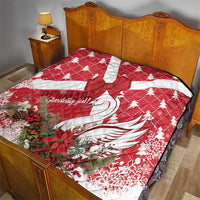 Denmark Christmas Quilt Coquette Bow With Swan - Wonder Print Shop