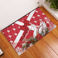 Denmark Christmas Rubber Doormat Coquette Bow With Swan - Wonder Print Shop