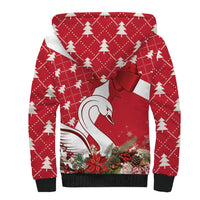 Denmark Christmas Sherpa Hoodie Coquette Bow With Swan - Wonder Print Shop