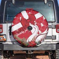 Denmark Christmas Spare Tire Cover Coquette Bow With Swan - Wonder Print Shop
