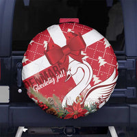 Denmark Christmas Spare Tire Cover Coquette Bow With Swan - Wonder Print Shop