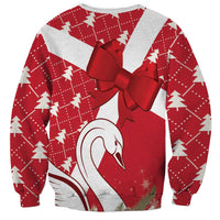Denmark Christmas Sweatshirt Coquette Bow With Swan - Wonder Print Shop