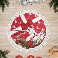 Denmark Christmas Tree Skirt Coquette Bow With Swan - Wonder Print Shop