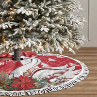 Denmark Christmas Tree Skirt Coquette Bow With Swan - Wonder Print Shop