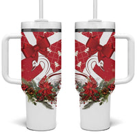 Denmark Christmas Tumbler With Handle Coquette Bow With Swan - Wonder Print Shop