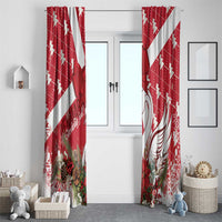 Denmark Christmas Window Curtain Coquette Bow With Swan - Wonder Print Shop