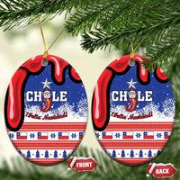 Personalized Feliz Navidad Chile Santa Claus Ceramic Ornament Chilli Christmas - Wonder Print Shop