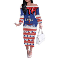 Personalized Feliz Navidad Chile Santa Claus Family Matching Off The Shoulder Long Sleeve Dress and Hawaiian Shirt Chilli Christmas - Wonder Print Shop