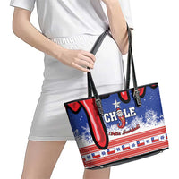 Feliz Navidad Chile Santa Claus Leather Tote Bag Chilli Christmas - Wonder Print Shop