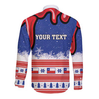 Personalized Feliz Navidad Chile Santa Claus Long Sleeve Button Shirt Chilli Christmas - Wonder Print Shop