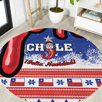 Feliz Navidad Chile Santa Claus Round Carpet Chilli Christmas