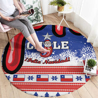 Feliz Navidad Chile Santa Claus Round Carpet Chilli Christmas