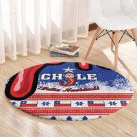 Feliz Navidad Chile Santa Claus Round Carpet Chilli Christmas