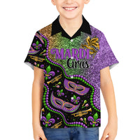 Mardi Gras Family Matching Long Sleeve Bodycon Dress and Hawaiian Shirt Colorful Style - Wonder Print Shop