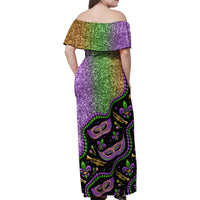 Mardi Gras Family Matching Off Shoulder Maxi Dress and Hawaiian Shirt Colorful Style - Wonder Print Shop