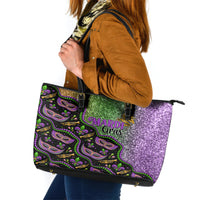 Mardi Gras Leather Tote Bag Colorful Style - Wonder Print Shop