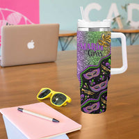 Mardi Gras Tumbler With Handle Colorful Style - Wonder Print Shop