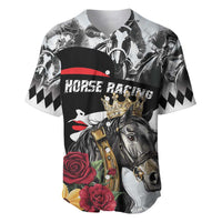 Personalized Horse Racing Baseball Jersey Derby Lady Triple Flowers