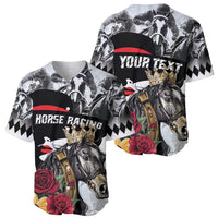 Personalized Horse Racing Baseball Jersey Derby Lady Triple Flowers