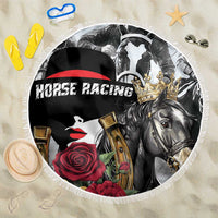 Horse Racing Beach Blanket Derby Lady Triple Flowers